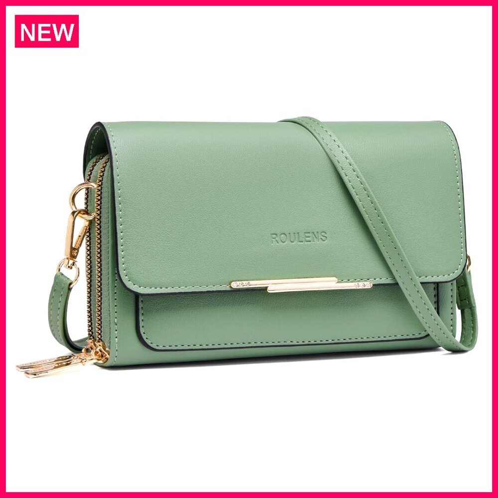 Small Crossbody Phone Purse with Card Slots, Adjustable Strap, PU Leather